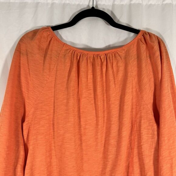 Boden Blouse Women's Small Orange Off the Shoulder 3/4 Baloon Sleeve Cotton - Picture 8 of 10